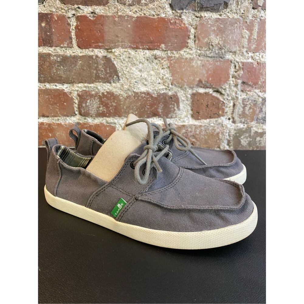 Sanuk Kids Size 3 Gray Loafer Boat Shoe
